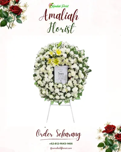 Krans Bunga Duka Cita di Karang Asem